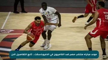 موعد مباراة منتخب مصر ضد الكاميرون في الأفروباسكت.. تابع التفاصيل الآن